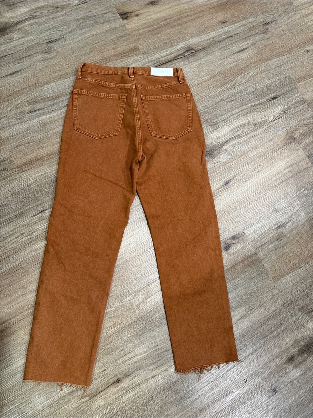 NWOT Re/Done Burnt Orange Denim Jeans 70s ultra high rise stove pipe